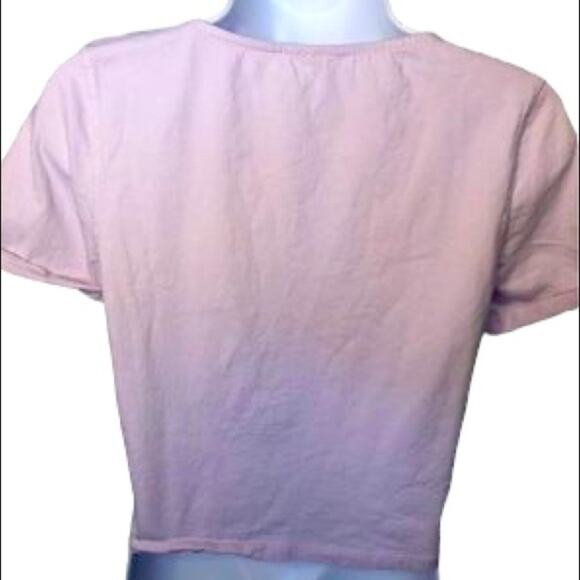 Free People lavender short sleeve shirt size small cropped - Picture 5 of 5